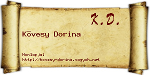 Kövesy Dorina névjegykártya